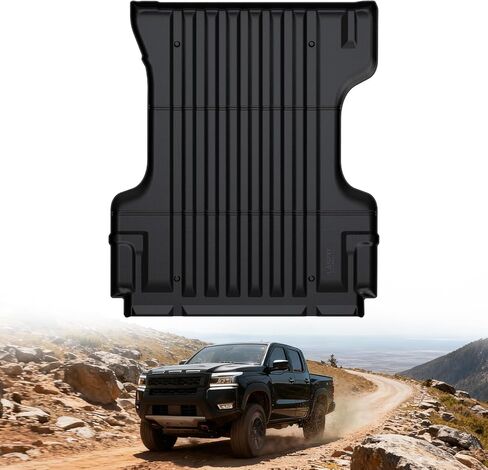 سجادة سرير LASFIT لسيارة Nissan Frontier 2022-2026 6FT/73.3 بوصة (لا تناسب بطانات السرير القابلة للسقوط)، سجادة سرير شاحنة مناسبة لجميع الأحوال الجوية TPE لسيارة Frontier 2022 2023 2024 2025 2026 Crew Cab Bed Liner، أسود in Kuwait