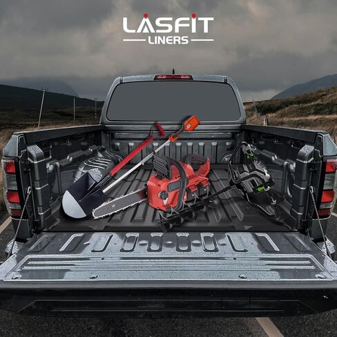 سجادة سرير LASFIT لسيارة Nissan Frontier 2022-2026 6FT/73.3 بوصة (لا تناسب بطانات السرير القابلة للسقوط)، سجادة سرير شاحنة مناسبة لجميع الأحوال الجوية TPE لسيارة Frontier 2022 2023 2024 2025 2026 Crew Cab Bed Liner، أسود in Kuwait
