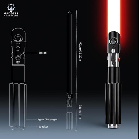 G4E Lightsaber with Bluetooth App, Smooth Swing, 16 Sound fonts, Infinite RGB Colour Change, Motion Control. Upgraded RGB v3.0. Light Saber For Adults and Cosplay. (DV RGB (Duelling)) in Saudi Arabia