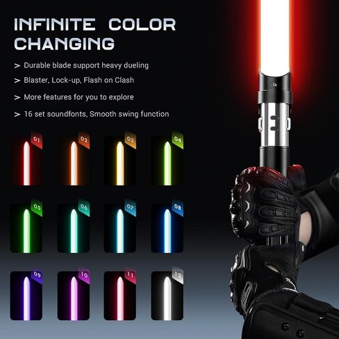 G4E Lightsaber with Bluetooth App, Smooth Swing, 16 Sound fonts, Infinite RGB Colour Change, Motion Control. Upgraded RGB v3.0. Light Saber For Adults and Cosplay. (DV RGB (Duelling)) in Saudi Arabia