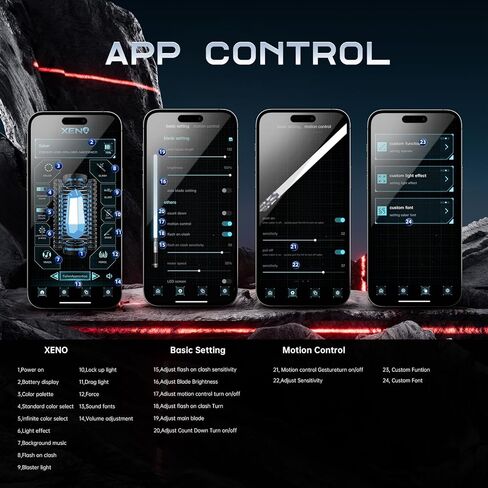 G4E Lightsaber with Bluetooth App, Smooth Swing, 16 Sound fonts, Infinite RGB Colour Change, Motion Control. Upgraded RGB v3.0. Light Saber For Adults and Cosplay. (DV RGB (Duelling)) in Saudi Arabia