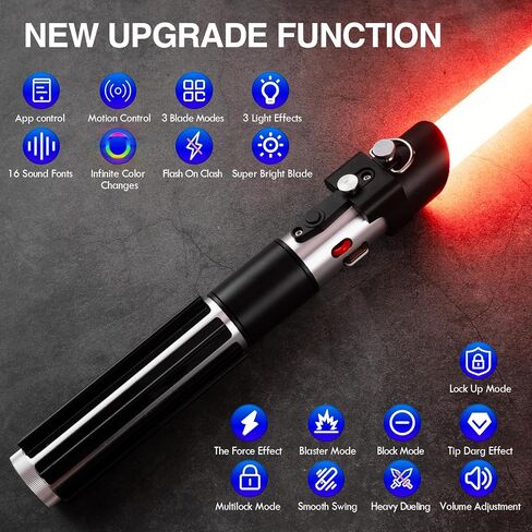 G4E Lightsaber with Bluetooth App, Smooth Swing, 16 Sound fonts, Infinite RGB Colour Change, Motion Control. Upgraded RGB v3.0. Light Saber For Adults and Cosplay. (DV RGB (Duelling)) in Saudi Arabia