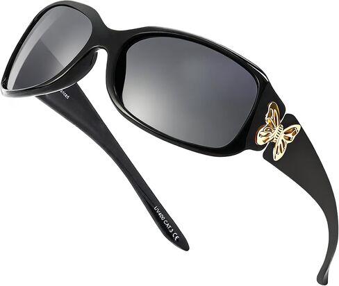 LVIOE Polarized Sunglasses for Women, Fashion Butterfly Decoration Driving Fishing-99.99% UV Protection in Kuwait