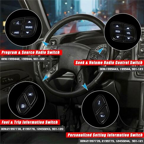 Compatible for Chevy Wheel Regulator Buttons Avalanche seek Volume Volume Control Switch in Kuwait