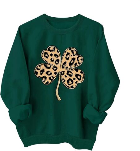 Kids St Patricks Day Shirt Girls Boys Irish Shamrock Clover Holiday Cotton Sweatshirts Green Tops Long Sleeve Pullovers in Saudi Arabia