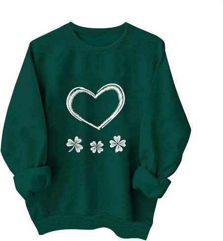 Kids St Patricks Day Shirt Girls Boys Irish Shamrock Clover Holiday Cotton Sweatshirts Green Tops Long Sleeve Pullovers in Saudi Arabia