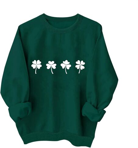 Kids St Patricks Day Shirt Girls Boys Irish Shamrock Clover Holiday Cotton Sweatshirts Green Tops Long Sleeve Pullovers in Saudi Arabia