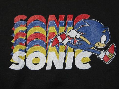 قميص من النوع الثقيل باللون الأسود للأولاد من Bioworld Sonic The Hedgehog Sonic Dash in Kuwait