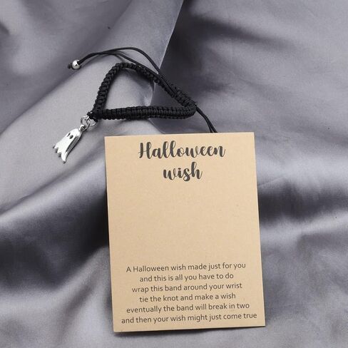 WSNANG Halloween Wish Bracelet Ghost Skeleton Bat Spider Witch Charm Wish Bracelet Halloween Party Favor Halloween Card Gift in Saudi Arabia