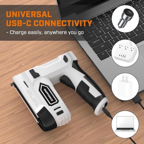 مسدس دبابيس كهربائي JT21، دباسة كهربائية 2 في 1 ليثيوم أيون، مجموعة أدوات تثبيت المسامير اللاسلكية 4 فولت مع مسامير دبابيس، شاحن USB، أداة معالجة الطاقة للتنجيد، إصلاح المواد، النجارة، DIY in Kuwait