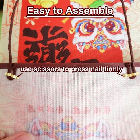 BAIWOVIS Chinese New Year Decorations 2026, Spring Festival Traditional Lion Dance Wall Hanging Scrolls with Fu Character and Prosperity Blessings, Set of 2 Scrolls in Saudi Arabia