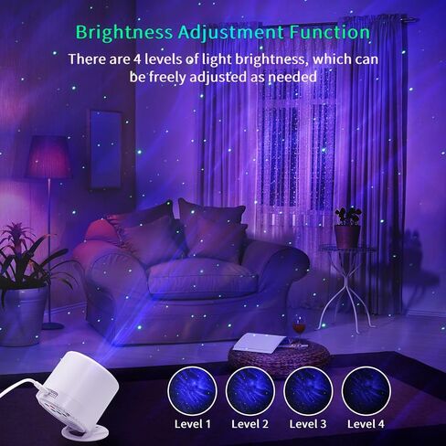 Galaxy Projector, Bedroom Star Projector, Galaxy Light Projector with Remote Control and Timer, Adjustable LED Light Colour, Brightness and Speed, Star Projector for Bedroom Parties. in Saudi Arabia