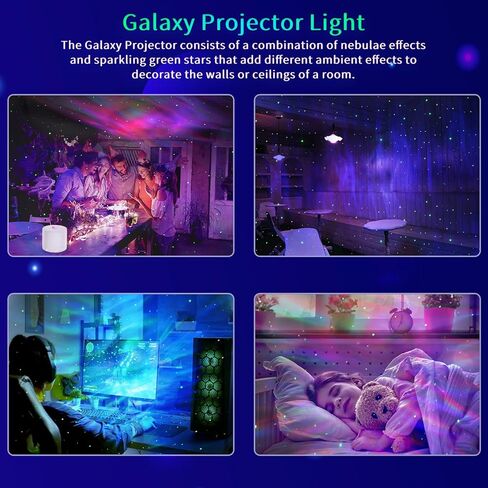 Galaxy Projector, Bedroom Star Projector, Galaxy Light Projector with Remote Control and Timer, Adjustable LED Light Colour, Brightness and Speed, Star Projector for Bedroom Parties. in Saudi Arabia