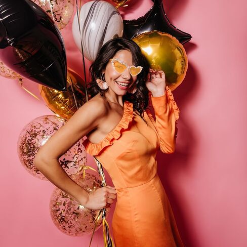 نظارات شمسية برتقالية للحياة من Showgirl Life، زينة للحفلات بطابع Life Showgirl، إكسسوار أزياء للنساء المشجعين in Kuwait