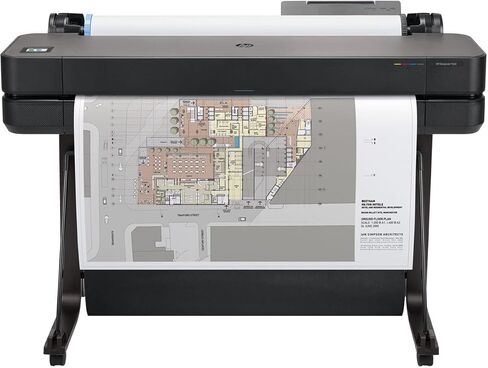 طابعة HP DesignJet T630 مقاس 36 بوصة لاسلكية كبيرة الحجم وطابعة نفث الحبر الحرارية الملونة، إصدار 2025، حزمة تحتوي على 3 ألوان وحزمة حبر أسود سعة 80 مل، وبكرة ورق غير لامعة in Kuwait