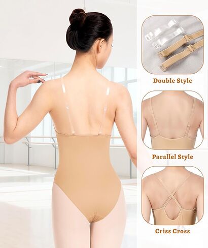 Nude Camisole Dance Undergarment for Girls and Women Seamless Leotard with Adjustable Straps in Saudi Arabia