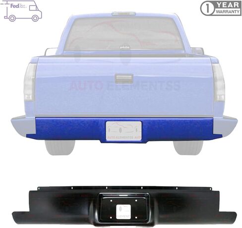 Rear Bumper Roll Pan Primed Black Steel Paintable For 1988-1998 Chevrolet GMC C1500 C2500 C3500 K1500 K2500 K3500 Stepside Direct Replacement in Saudi Arabia