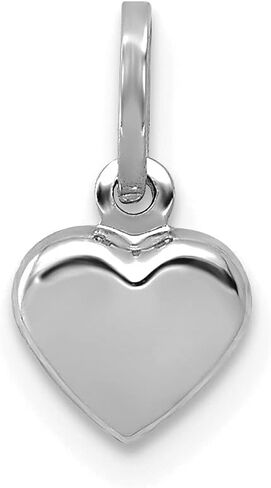 FJC Finejewelers 14 kt White Gold Themed Polished 3-D Heart Charm 11 mm x 6 mm in Saudi Arabia
