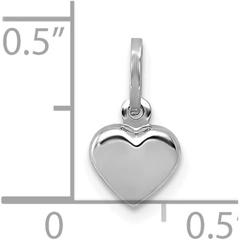 FJC Finejewelers 14 kt White Gold Themed Polished 3-D Heart Charm 11 mm x 6 mm in Saudi Arabia