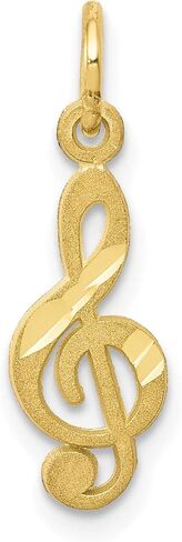 10k Yellow Gold Satin Treble Clef Charm 20x6mm in Saudi Arabia