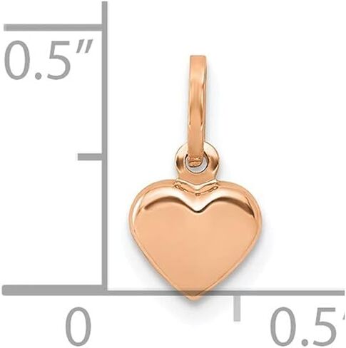 FJC Finejewelers 14 kt Rose Gold Themed Polished 3-D Heart Charm 11 mm x 6 mm in Saudi Arabia