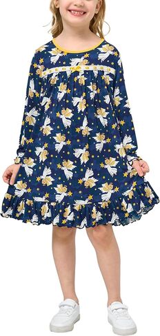 Toddler Nightgown for Girls Bamboo-derived Viscose Long Sleeve Girls' Sleepwear in Saudi Arabia