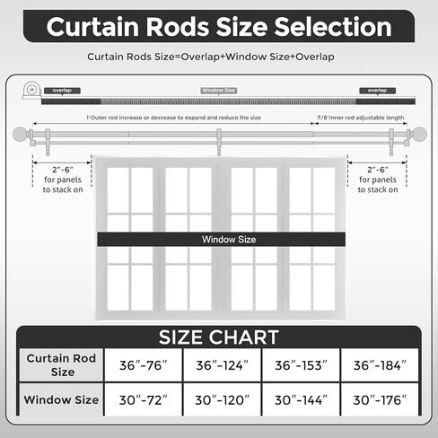 Gold Double Curtain Rods for Windows 72 to 144 Inch, Extra Long Dual Curtain Rod with Decorative Crystal Gold Foil Finial, 1" Adjustable Heavy Duty Vintage Spliced Window Treatment Rods in Kuwait