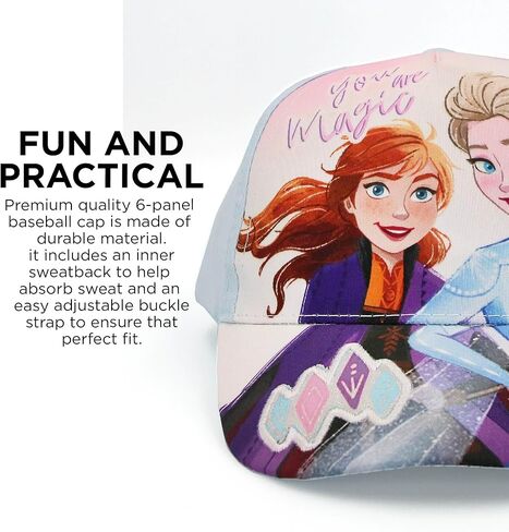Disney Frozen 2 Elsa & Anna Adjustable Baseball Cap – A Magical Must-Have for Girls (Ages 2-4) Blue in Saudi Arabia