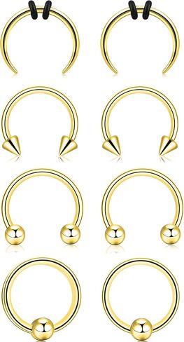 ONESING 32 Pcs 14G Belly Button Rings Belly Rings for Women Belly Piercing Jewelry Belly Bars Navel Rings Stainless Steel Body Piercing Jewelry (Style-B-32 Pcs) in Kuwait
