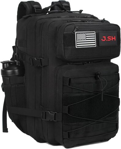 J.Sh 45L سعة كبيرة 3 أيام على الظهر التكتيكي ، مقاومة للماء ، مقاومة للدموع ، molle ، الأشرطة القابلة للتعديل (حزام الصدر وحزام الخصر) ، حقيبة الظهر المشي لمسافات طويلة للرجال والنساء-الأسود in Saudi Arabia