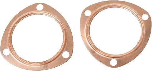 2 PCS 3 Inch Copper Header Exhaust Collector Gaskets, Exhaust Gaskets, Durable, Reusable for SBC BBC 302 350 454 383 Exhaust Gaskets (3 Bolt Pattern) in Saudi Arabia