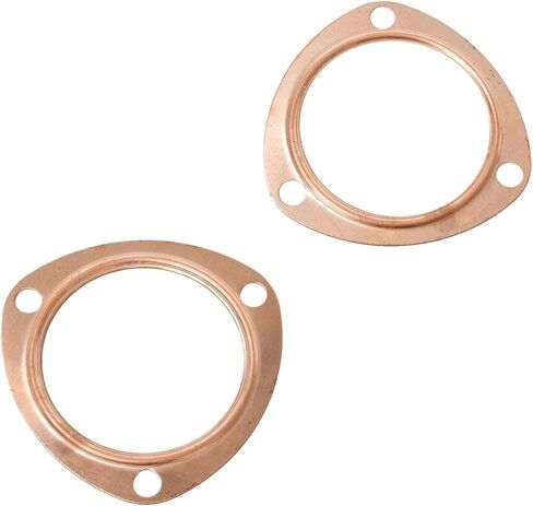 2 PCS 3 Inch Copper Header Exhaust Collector Gaskets, Exhaust Gaskets, Durable, Reusable for SBC BBC 302 350 454 383 Exhaust Gaskets (3 Bolt Pattern) in Saudi Arabia