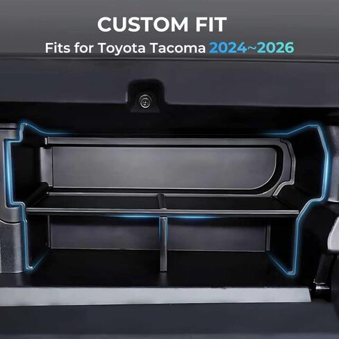 منظم فواصل صندوق القفازات متوافق مع Toyota Tacoma 2024 2025 2026 (الجيل الرابع تاكوما)، الملحقات الداخلية لحجرة صندوق القفازات وفواصل تخزين لـ 2024-2026 Tacoma، أسود in Kuwait