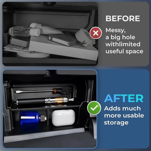 منظم فواصل صندوق القفازات متوافق مع Toyota Tacoma 2024 2025 2026 (الجيل الرابع تاكوما)، الملحقات الداخلية لحجرة صندوق القفازات وفواصل تخزين لـ 2024-2026 Tacoma، أسود in Kuwait