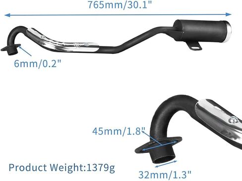 32mm Exhaust Pipe Muffler End Pipe for 4 Stroke 2 Stroke ATV UTV Quad Buggy Dune 4 Wheeler Pit Bike Dirt Bike Offroad Motorcycle Taotao Coolster SDG SSR SunL Kazuma Atomik TaoTao Roketa 50cc-160cc in Saudi Arabia