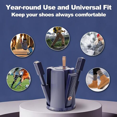 Shoe Dryer Deodorizer Boot Dryer for Work Boots Warmer 118.4°F Constant Temperature Adjustable Extendable Portable Compact for 1-4 Shoes With a Timer for Sneaker Ski, Boot, Glove Blue in Kuwait