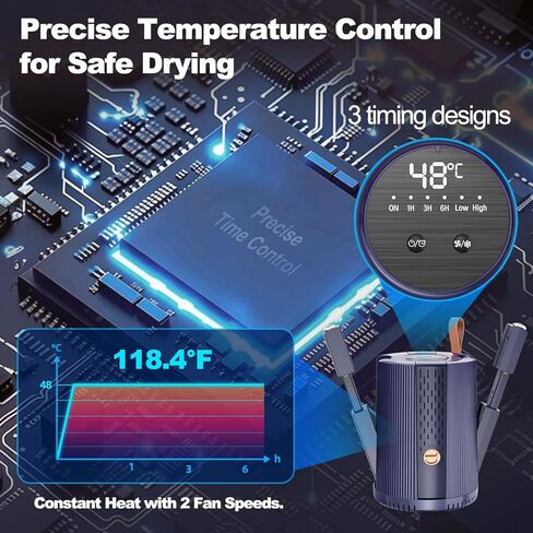 Shoe Dryer Deodorizer Boot Dryer for Work Boots Warmer 118.4°F Constant Temperature Adjustable Extendable Portable Compact for 1-4 Shoes With a Timer for Sneaker Ski, Boot, Glove Blue in Kuwait