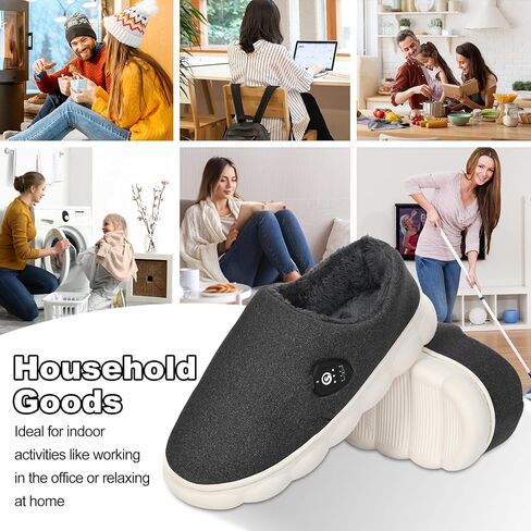 شباشب مدفئة من SAVIOR HEAT مع التحكم في التطبيق، جهاز تدفئة القدمين الكهربائي 7.4 فولت للرجال والنساء، أحذية ساخنة للمنزل الشتوي in Kuwait