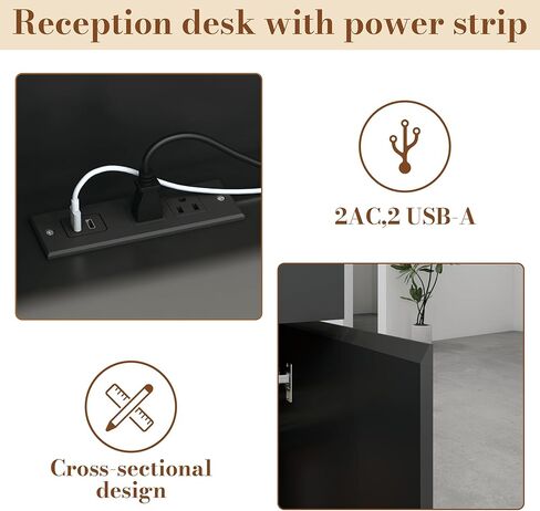 Reception Desk with Counter, Small Front Desk Reception Counter Lockable Drawer, Grille Design Wooden Modern Reception Table for Salon Lobby Office Home Supermarket (White-1) in Saudi Arabia