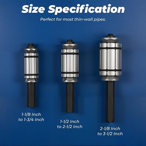 3 PCS Exhaust Pipe Expander Tool, Steel Exhaust Expander, 1-1/8" to 3-1/2" Pipe Stretcher Kit Extension Spreader Kit, for Vehicles and Trucks Tail Pipe in Kuwait