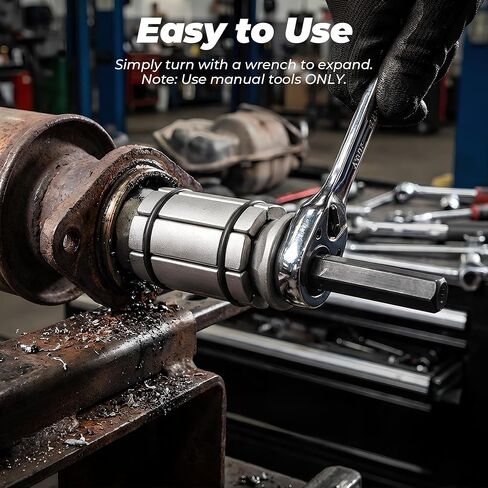 3 PCS Exhaust Pipe Expander Tool, Steel Exhaust Expander, 1-1/8" to 3-1/2" Pipe Stretcher Kit Extension Spreader Kit, for Vehicles and Trucks Tail Pipe in Kuwait