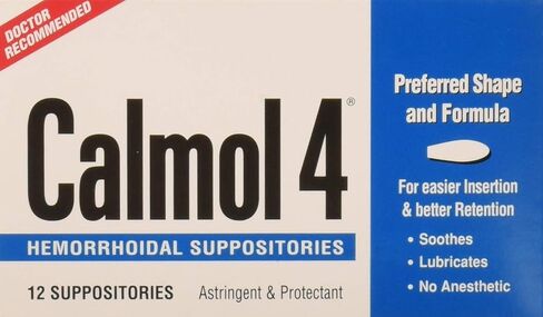 Calmo 4 Hemorrhoidal Suppositories with Soothing Natural Ingredients, 24 Count in Saudi Arabia