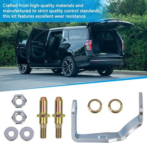 Door Hinge Pin and Bushing Kit Front Driver Side Compatible with 1999-2007 Chevrolet Silverado GMC Sierra Yukon Cadillac Direct Replacement for 38456 6038456 89025539 Fits LH Front Upper Lower in Saudi Arabia