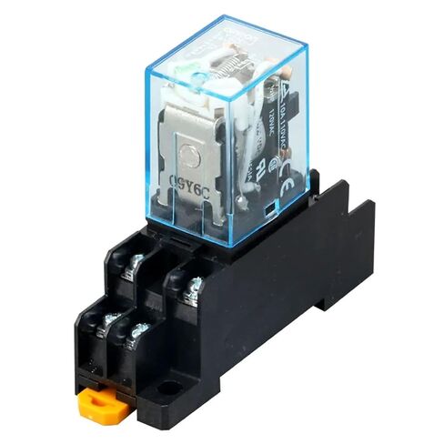 LY2NJ مرحل الطاقة DPDT 10A ملف 8 سنون مع قاعدة مقبس، تيار متردد 220 فولت تيار مستمر 12 فولت 24 فولت، HH62P HHC68A-2Z مرحل كهرومغناطيسي (380 فولت تيار مستمر) in Kuwait