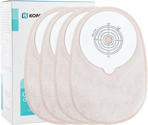 KONWEDA 10PCS Disposable Ostomy Bags, One-Piece Closed Colostomy Pouch for Ileostomy Stoma Care in Kuwait