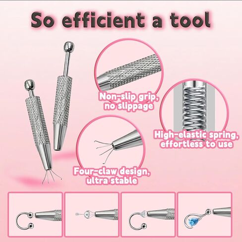 21 قطعة أداة ثقب الكرة المستدقة لتغيير المجوهرات، 12 جرام 14 جرام 16 جرام 18 جرام 20 جرام ثقب مستدق - طبي من الفولاذ المقاوم للصدأ 316L، أداة تغيير الثقب للأذن والأنف واللسان والشفة وحلمة السرة in Kuwait