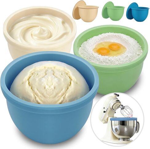 Silicone Bowl Liners for 5 Qt KitchenAid Mixers, 3 Liners with Lids in Kuwait