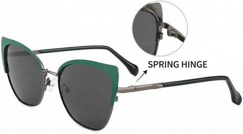 AOOLIA Cat Eye Sunglasses Women Men Vintage Polarized Sunnies Metal Frame Driving Anti-Glare UV400 for Summer Vacation in Kuwait