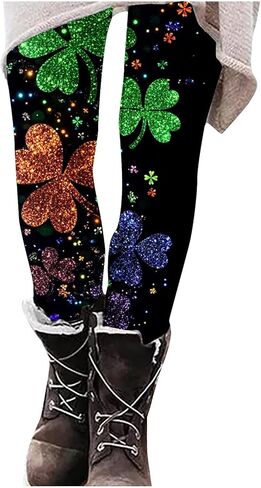 St Patricks Day Plus Size Leggings for Women Soft Running Workout Ladies Tights Womens Stretchy Yoga Pants for Party in Saudi Arabia