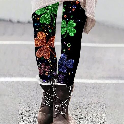 St Patricks Day Plus Size Leggings for Women Soft Running Workout Ladies Tights Womens Stretchy Yoga Pants for Party in Saudi Arabia